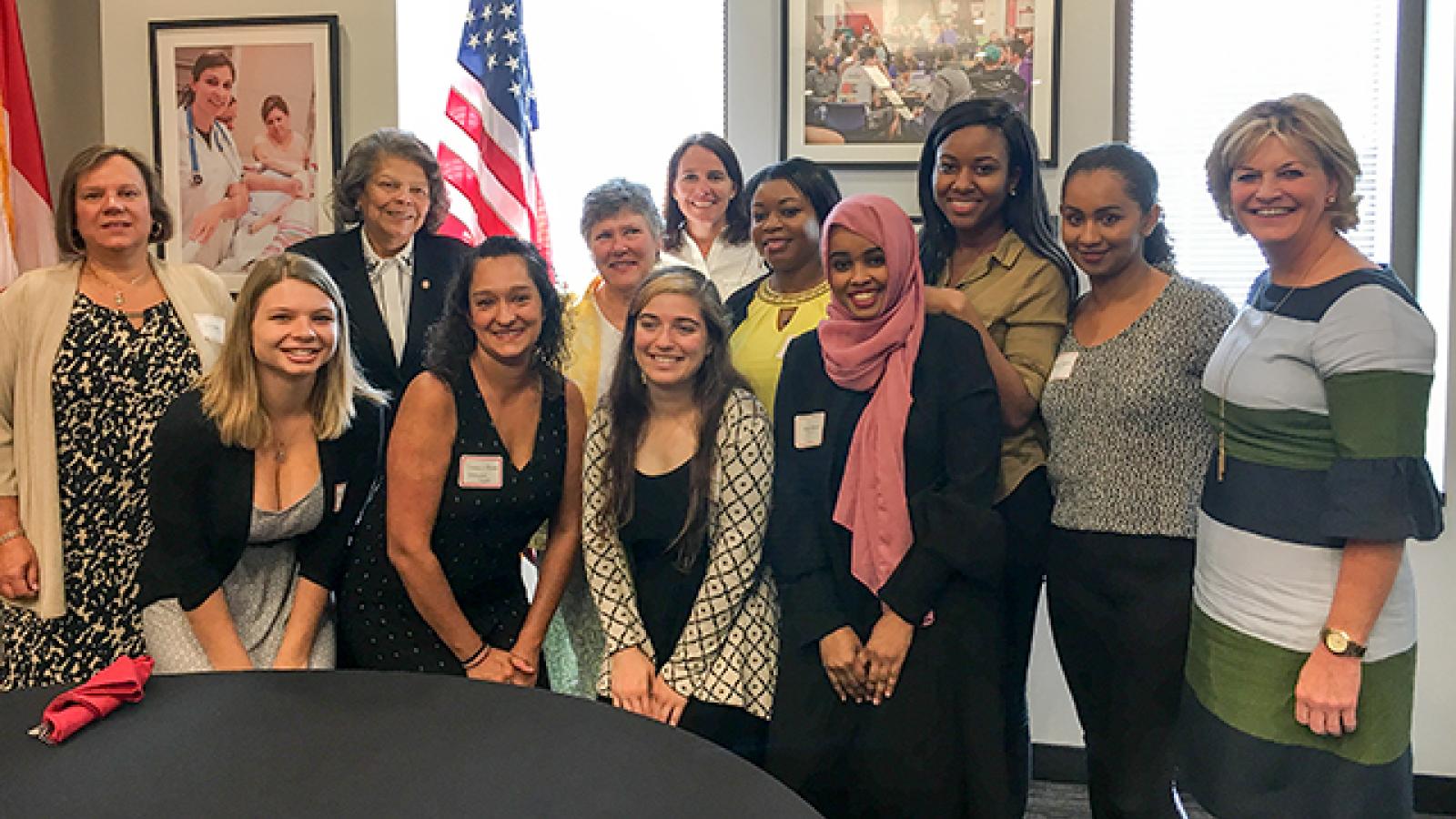 Sister Donna Del Santo Visits DâYouville to Meet Scholarship Recipients