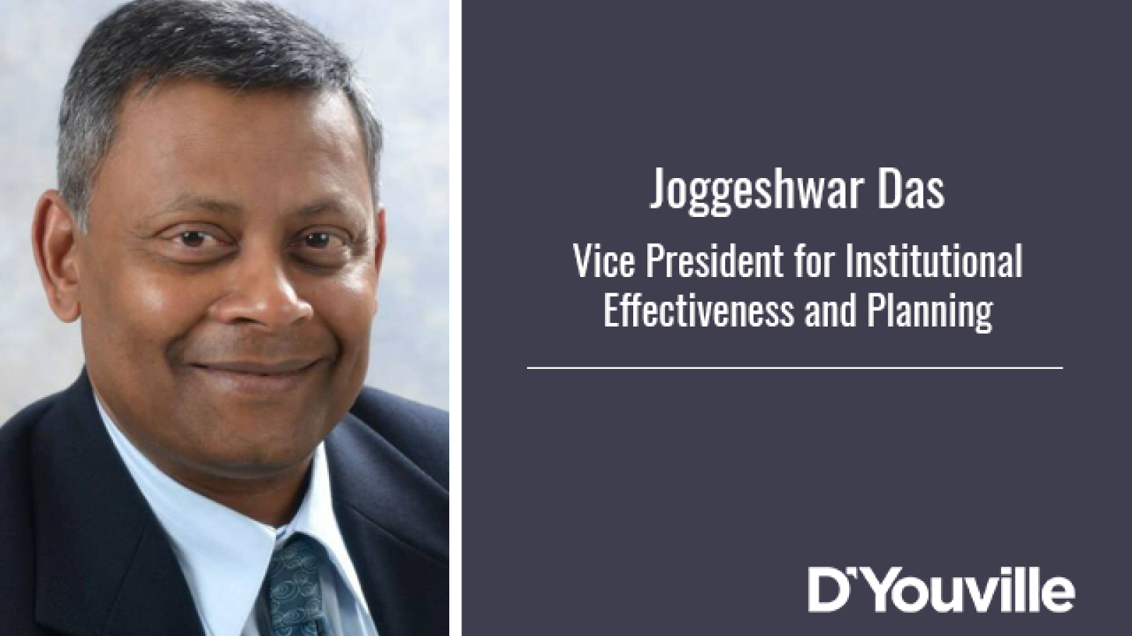 DâYouville Hires Joggeshwar Das as Vice President for Institutional Effectiveness and Planning